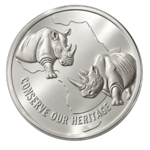 1oz Fine Silver Rhino Medallion