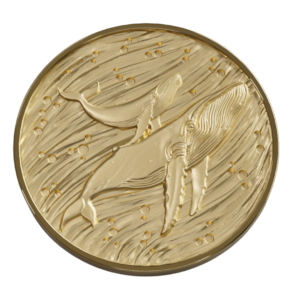 1oz Fine Gold Whale Medallion